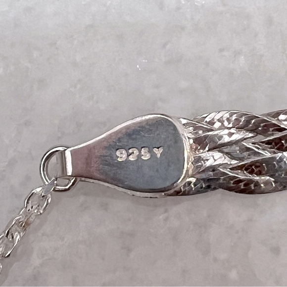 Sterling Silver Multi Row Herringbone Braided BOLO Bracelet - Picture 9 of 9